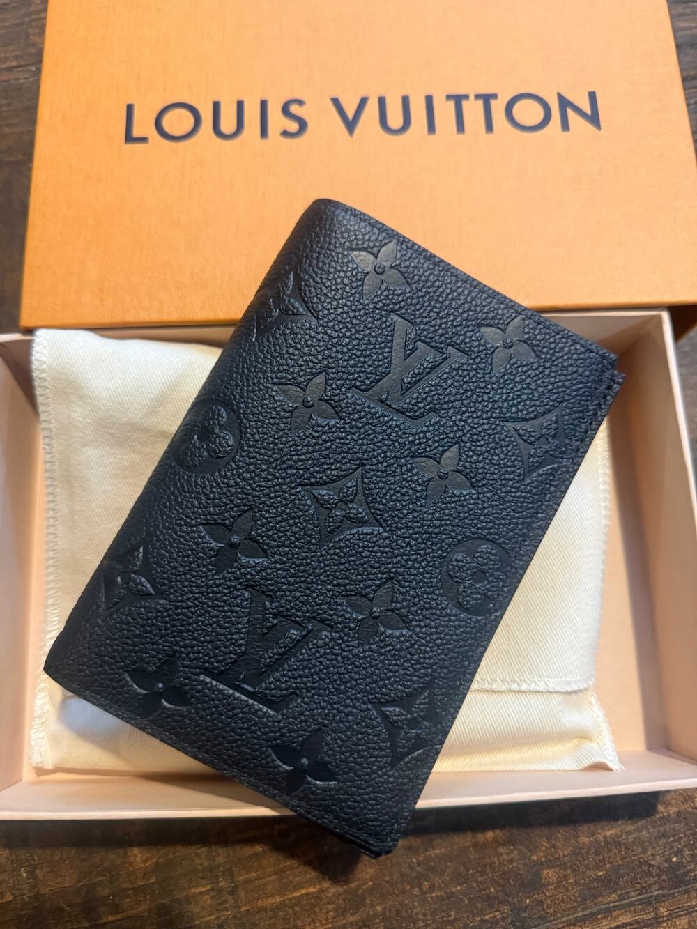 Louis Vuitton Passport Cover Monogram Empreinte Black Leather M63914